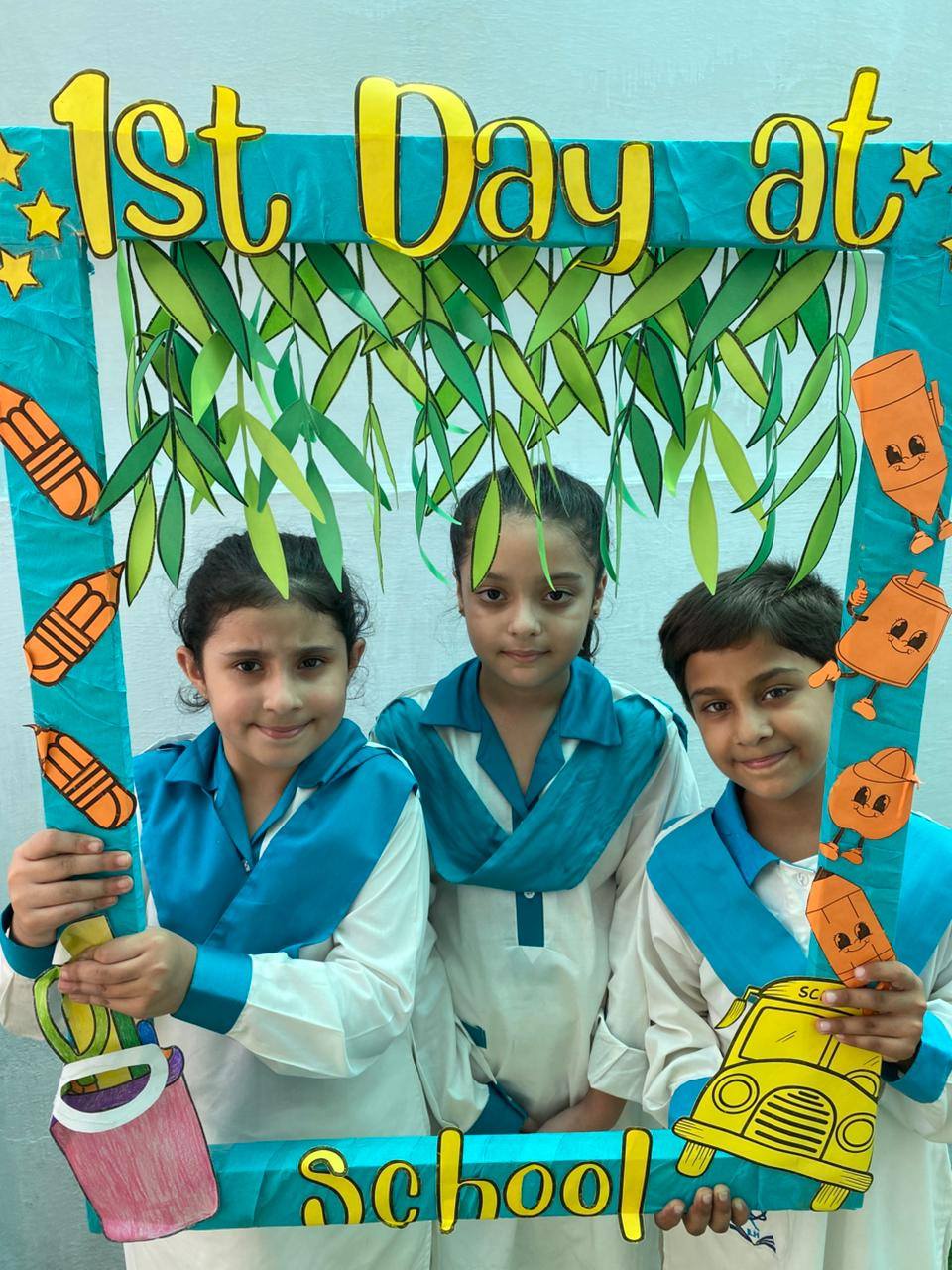 May be an image of ‎3 people and ‎text that says "‎1st Day at IID רוווך SC SC School‎"‎‎