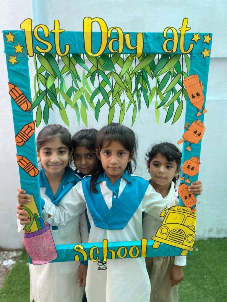 May be an image of ‎3 people, child and ‎text that says "‎1st. Oay at 三ラ আাি רווב SCHOOL SCHOO School‎"‎‎